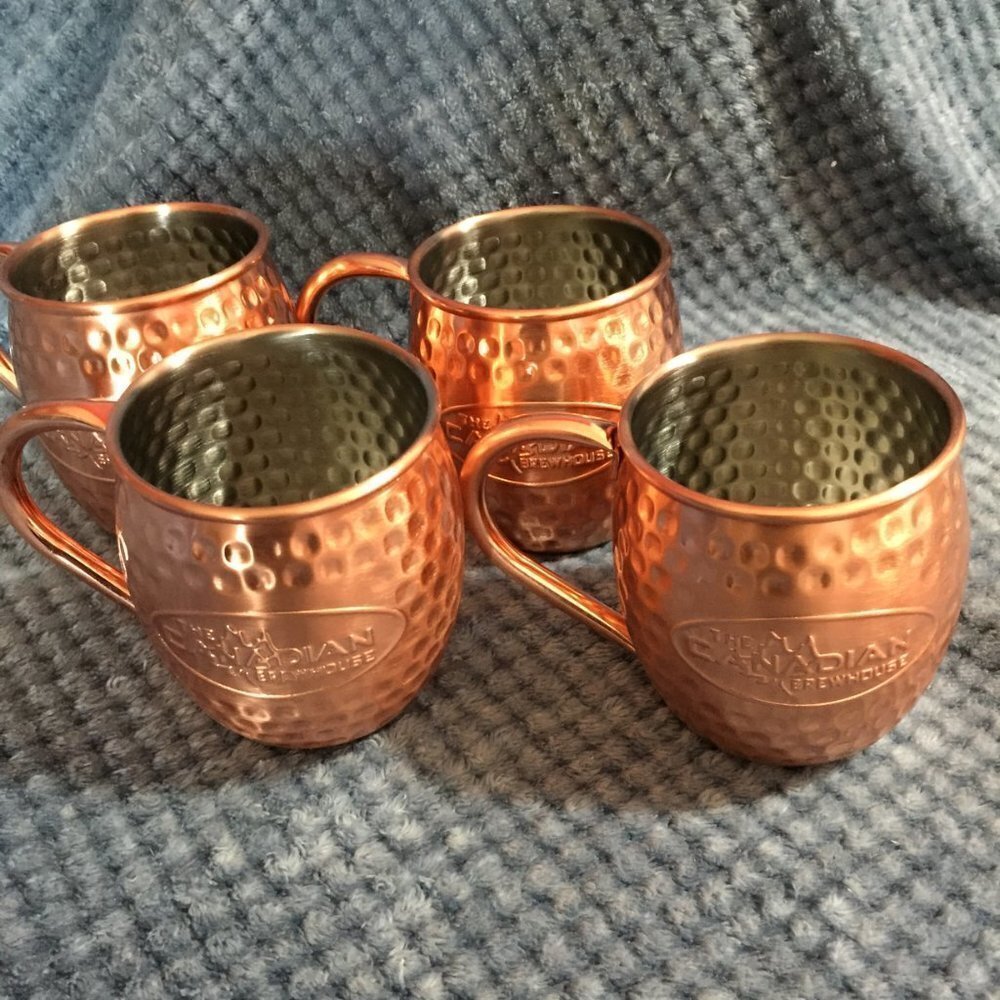 Nib Hammered Copper Moscow Mule Mugs Set Of 4